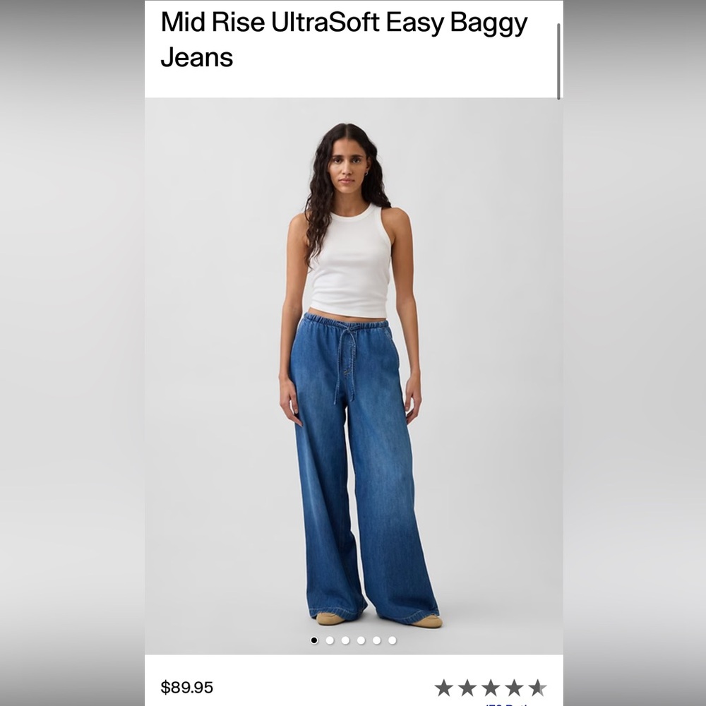 GAP Mid Rise UltraSoft Easy Baggy Jeans